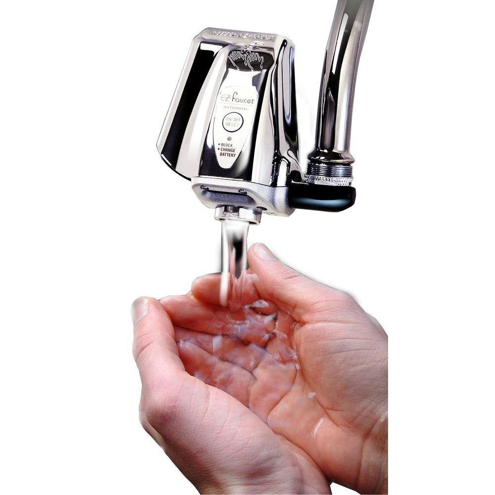 iTouchless EZ Faucet PRO Automatic Sensor Faucet Adapter for Bathroom, Kitchen Sink, also use as Cat Fountain and Pet Water Dispenser
