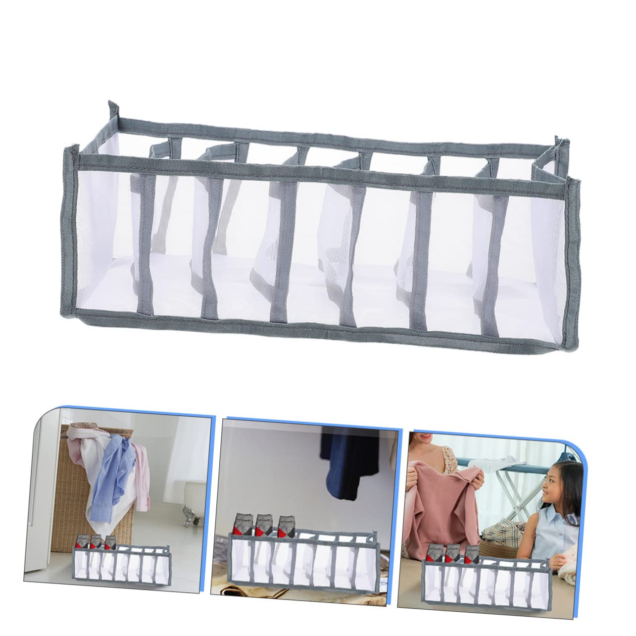 Cabilock Mesh Clothes Drawer Organizer Multi Jeans Compartment Storage for Closet Capacity Practical Design for Clothing Socks and Sundries and Space Saving
