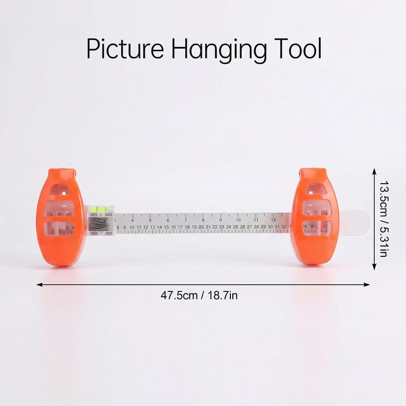 Decumeby Picture Hanging Tool with Level, Level Ruler Precision Wall Mount Guide for Wall Decor Alignment, Photo Frame Level Ruler