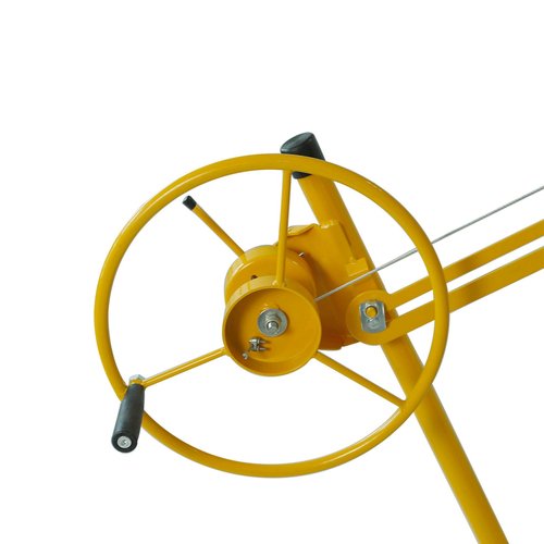 cerbordy 16 FT Drywall Lift Panel Rolling Hoist Jack Lifter Sheetrock, Drywall Lifting Construction Tools Caster Wheel with Adjustable Telescopic Arm, 16', Yellow