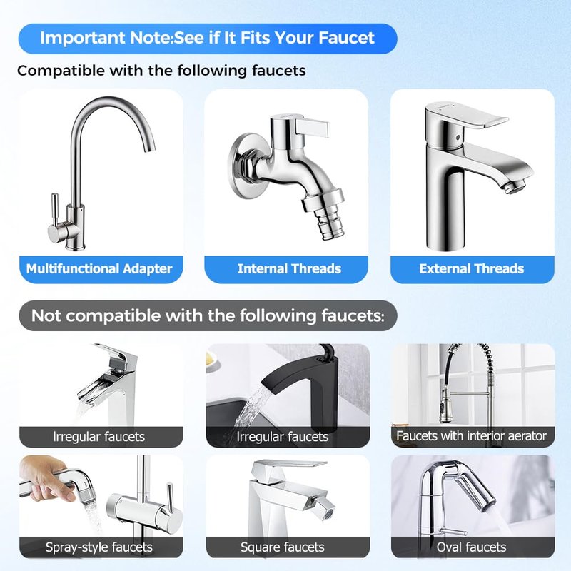 Rotatable Faucet Aerator Extension, 2026 New Universal Sink Faucet 1440° Rotatable Faucet Aerator Extension, U Shaped Faucet Extender, 360° Rotating Faucet Extender for Bathroom Sink/Kitchen (3 PCS)