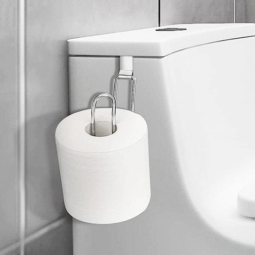1 Pcs Toilet Roll Paper Hooks Over-The-Tank Holder Wall Hanging, Metal Roll Dispenser for Bathroom Hanger Hook