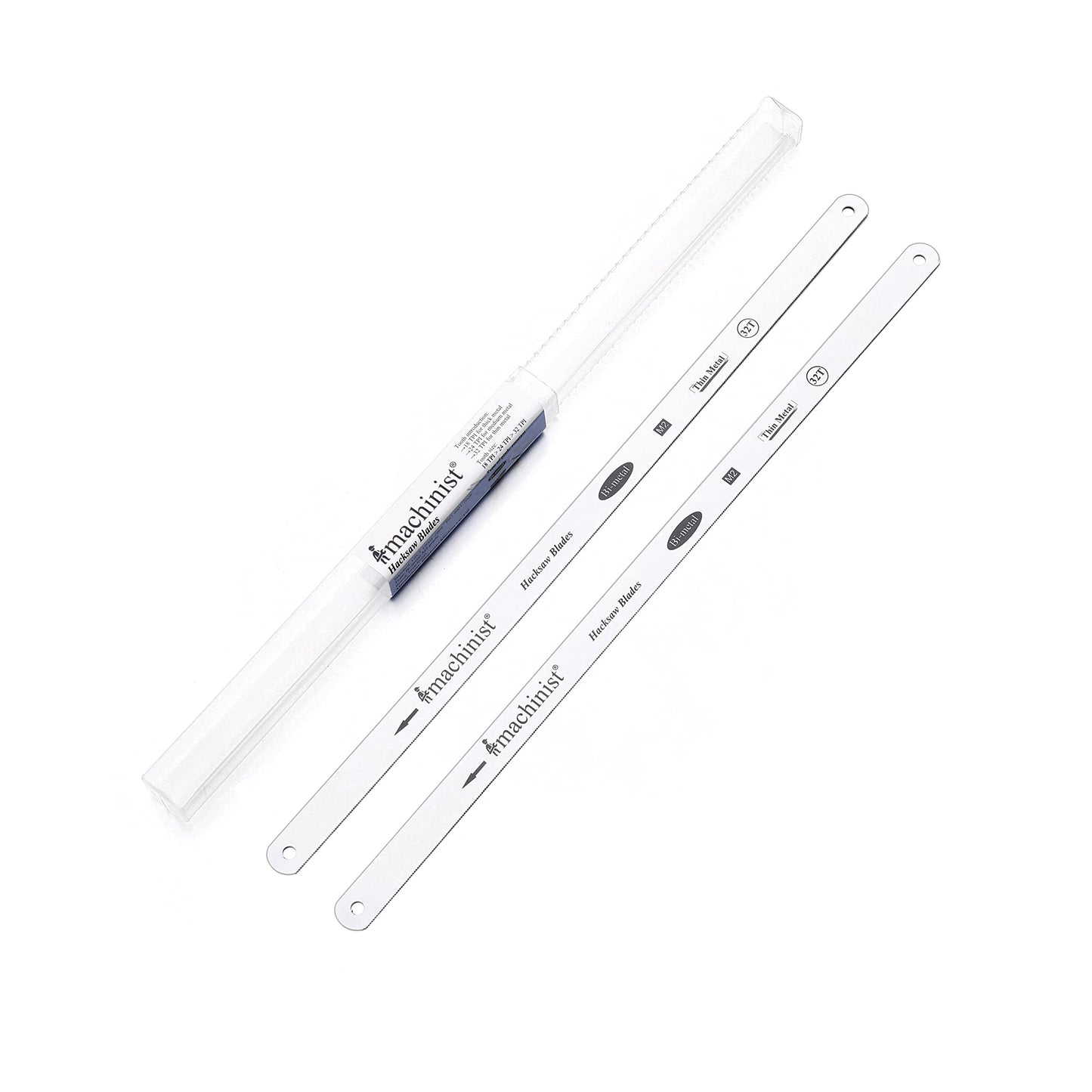 Imachinist S121232x2 M2 Bi-Metal, 12" Inch Long, 1/2" Wide, 32 TPI, Invariable Teeth, Hacksaw Blades for Metal Cutting Hack Saw Replacement Handsaw Set, 2 Pack