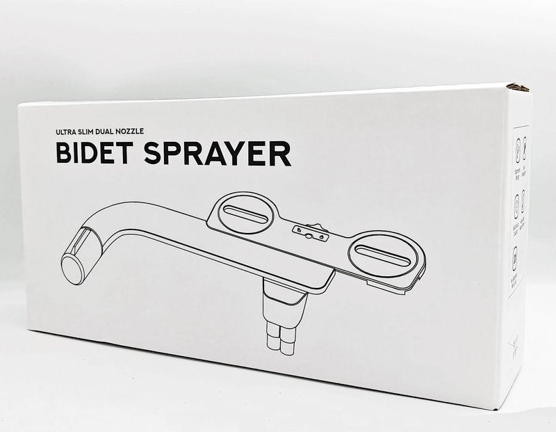 SHIKITEK Bidet Attachment for Existing Toilet Seats, Ultra-Slim, Non Electric, Dual Nozzle, Rear & Feminine Wash, Fresh Cold Water Sprayer, Badays Bedets Bedits Badette Bidgets, Silver