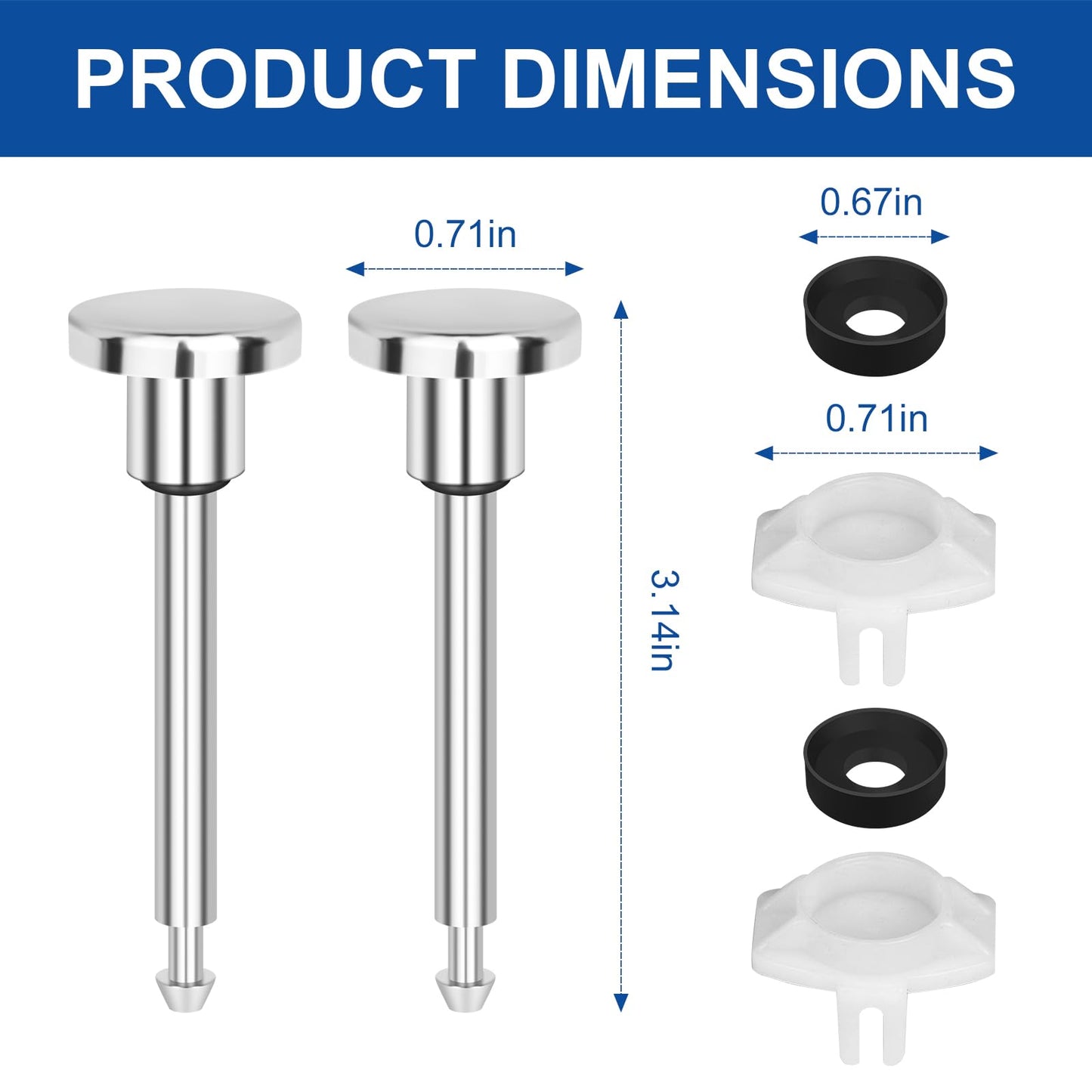 LEETAT 2 Set Universal Tub Spout Diverter Repair Kit, Bathroom Shower Bathtub Leaky Faucet Repair Replacement Parts, Includes 2*Diverter Valve Stems, 2*Gates and 2*Cup Seals (Chrome)