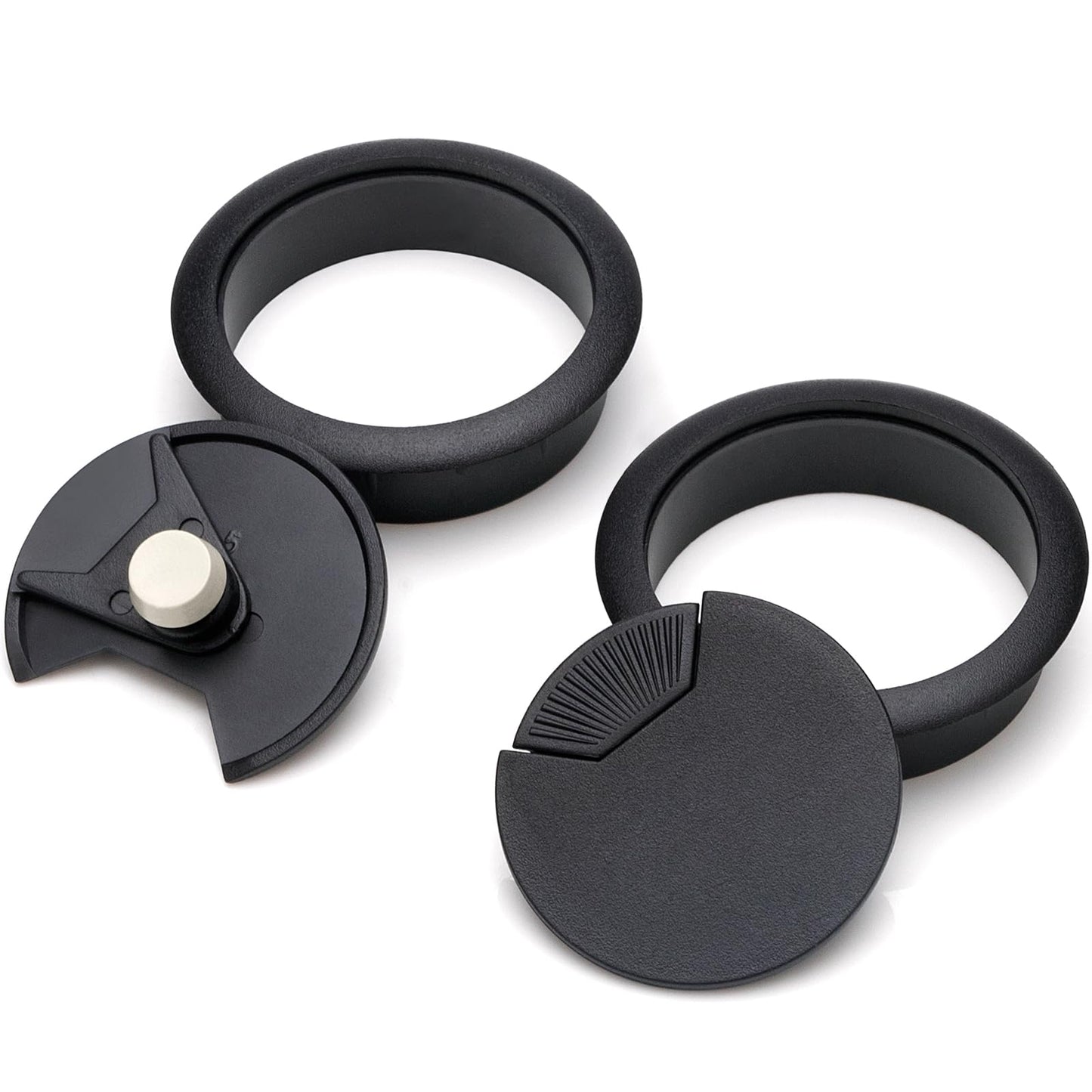 2 Inch Desk Cord Grommet 12PCS - Plastic Desk Hole Cover, Wire Cord Cable Grommets Hole Cover for Organized Office and Home Table Cable-Black
