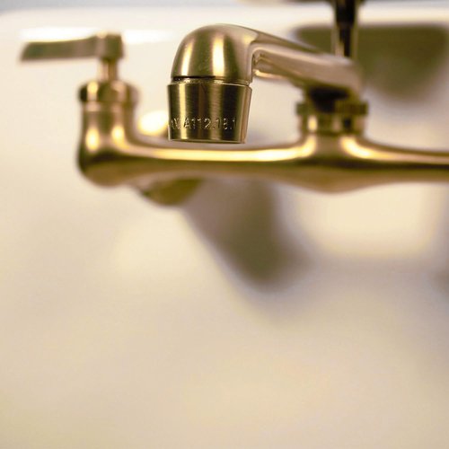 Nantucket Sinks Wall Mount Faucet – 8 Inch Center Wall Mount Bathroom Faucet & Soap Dish, for Utility or Laundry Room, Satin Brushed Brass Finish, 2 Hole Fit – Designer Accesories CIF-2HSB