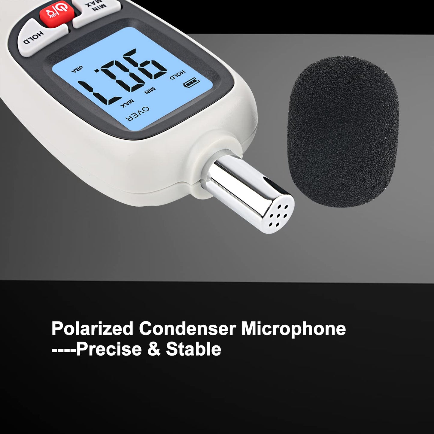 Decibel Meter, Portable SPL Meter (Sound Pressure Level Meter), Digital Noise Meter, Range 30-130dB(A) db Meter, Noise Volume Measuring Instrument, Sound Monitoring Tester (Battery Included) Yellow