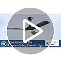 Depuley Black 52-Inch Ceiling Fan with Light, Remote, 6-Speed, Reversible for Indoor & Outdoor Patios