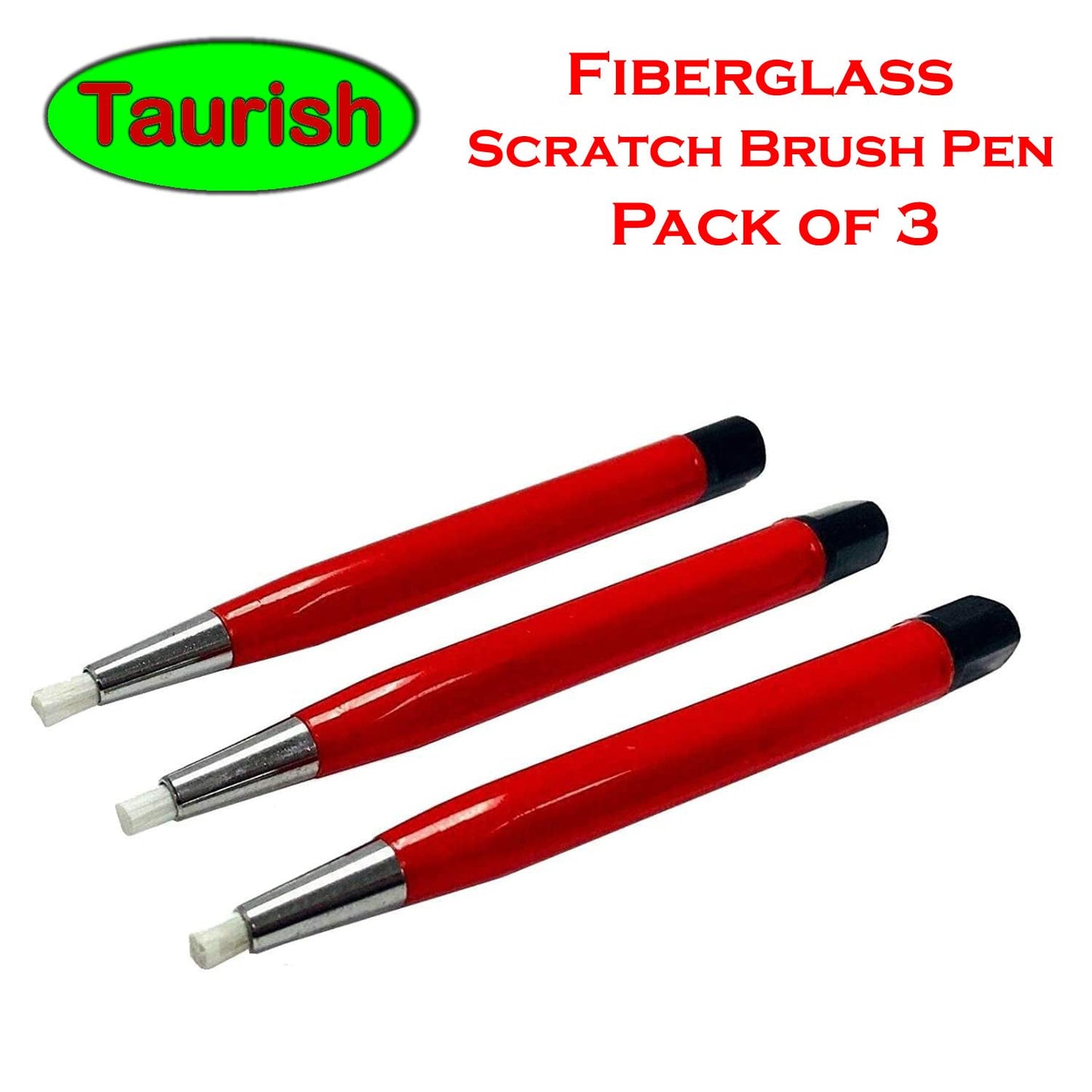 TAURISH Fiberglass Scratch Brush Pen 3 Pack Jewelry Watch Coin Cleaning Electronic Applications Rust and Corrosion Removal