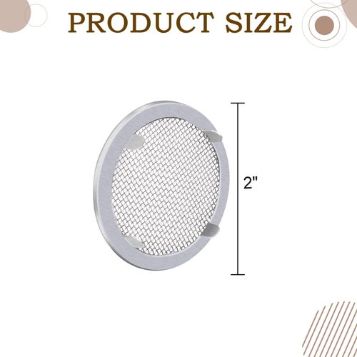 Raneped Circular Screen Vent Cover, 2 Inch Diameter, Metal Mesh, 6-Pack