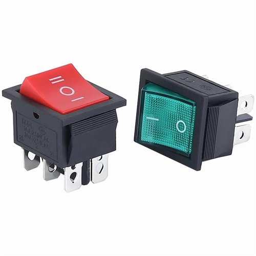 QPDRNC 1pcs KCD4 Latching/Momentary Rocker Switch Power Switch I/O l/O/ll 4 Pins/6 Pins with Light 16A 250VAC/25A 250V 20A 125VAC(2position 4PIN R)