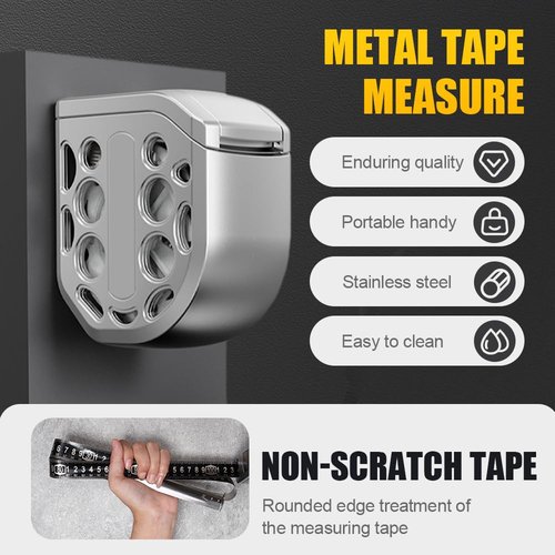 2025 New 16/25FT Stainless Steel Measuring Tape, Upgrade Waterproof Retractable Tape Hollow Retractable Tapes Measure, Strong Magnetism on The Bottom Portable Tapes Measure (Sliver, 25 FT)