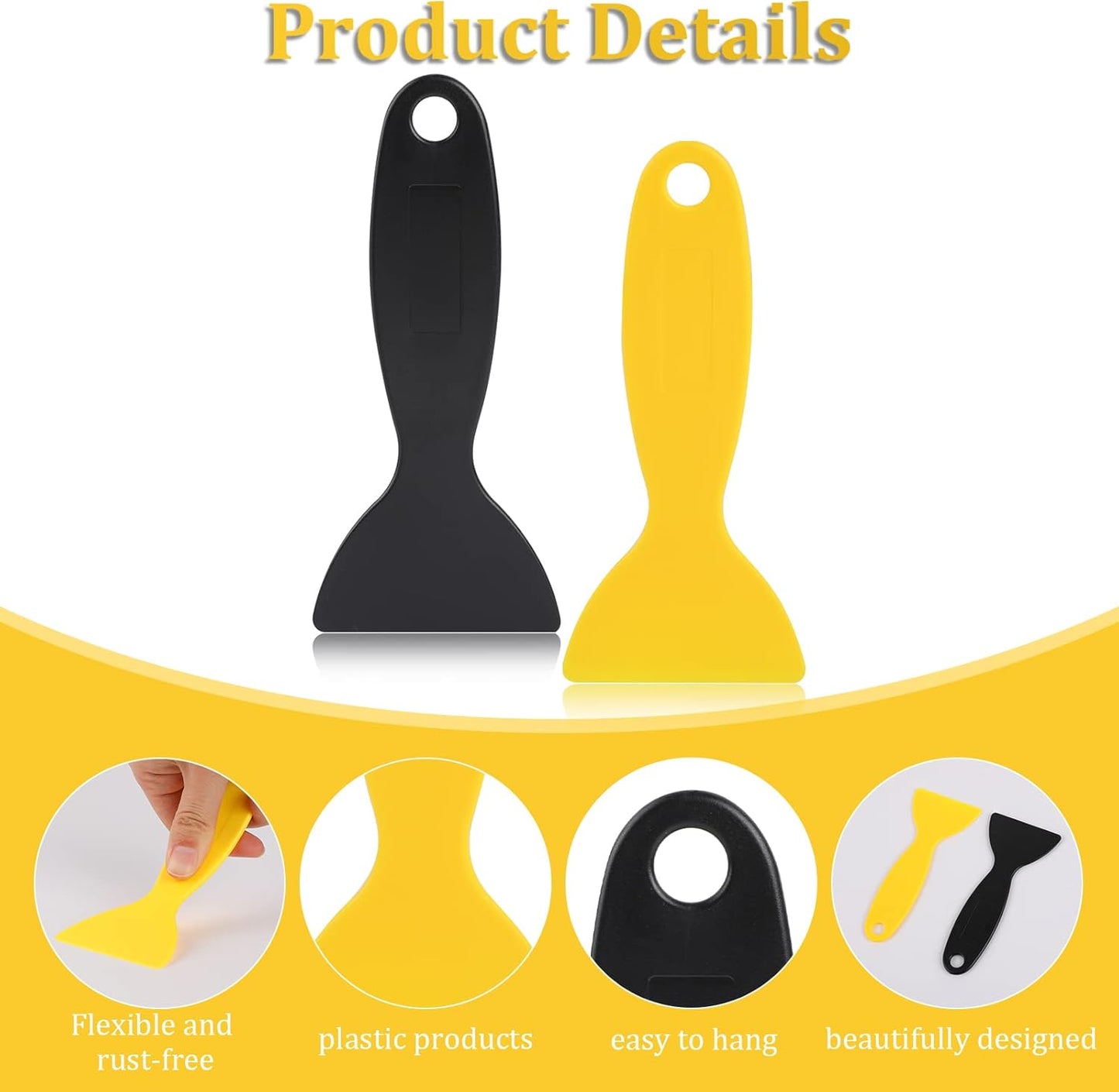 10 Pcs Plastic Scraper,Plastic Spatula Paint Scrapers Flexible Resin Scraper Putty Knife Air Bubble Remover Sticker Installation Tool for 3D Printing Resin Removal,Spackling,Patching,Decal,Wallpaper