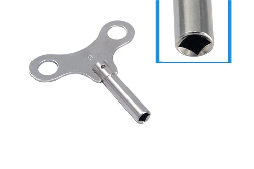 TAURISH Nickel Plated Solid Brass Made Key for Clock Winding Mechanical Clock Crank Winder Key Tool for Hermle, Hamilton, Ridgeway, Howard Miller, Seth Thomas (Key No. 9-4.50mm I.D.)