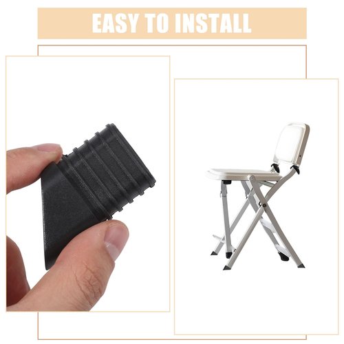 CHGCRAFT 36 Pcs Folding Chair Leg Caps Plastic Chair Replacement Foot Caps Furniture Legs Floor Protectors Black
