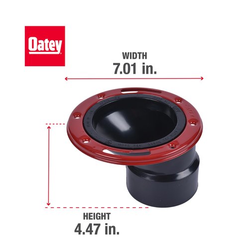 Level-Fit 43500 Offset Toilet Flange, 3 X 4 in, ABS Plastic