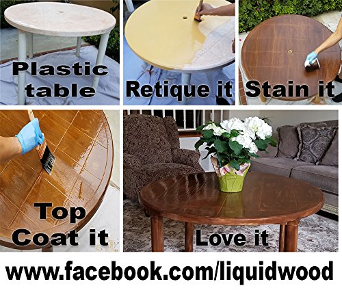 Retique It Liquid Wood Quart - Stainable Wood Fiber Paint Puts a Fresh Wood Coat (32oz Light)