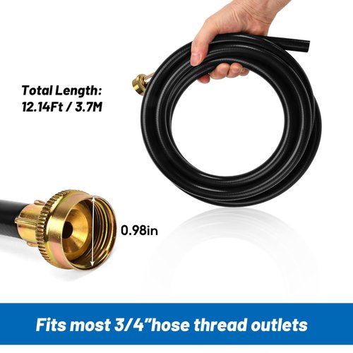 UNIFAMILY 12 Ft Dehumidifier Drain Hose 3/4 Inch FHT, Thickened Dehumidifier Hose with Galvanized Connectors to Prevent Water Leakage, Drain Hose for Dehumidifier Fits for Most of Dehumidifiers