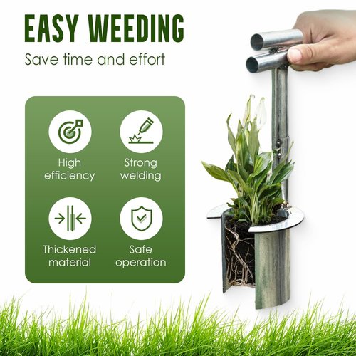Bulb Planter Tool Stainless Steel, 2025 New Garden Seedling Transplanter, Easy Seed & Bulb Planting Tool for Flowers, Vegetables, Fruit Trees, Heavy-Duty Garden Hand Tool (1PC)