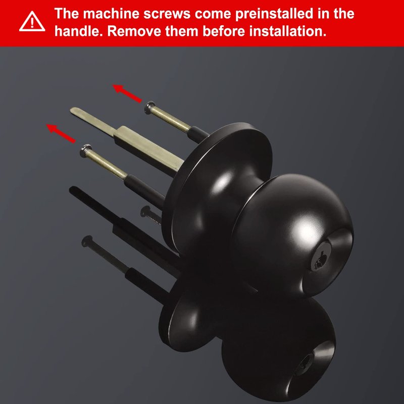 BESTTEN 4 Pack Door Knob with Lock and Key, Keyed Different Entry Door Knob, for Entrance and Front Door, Matte Black