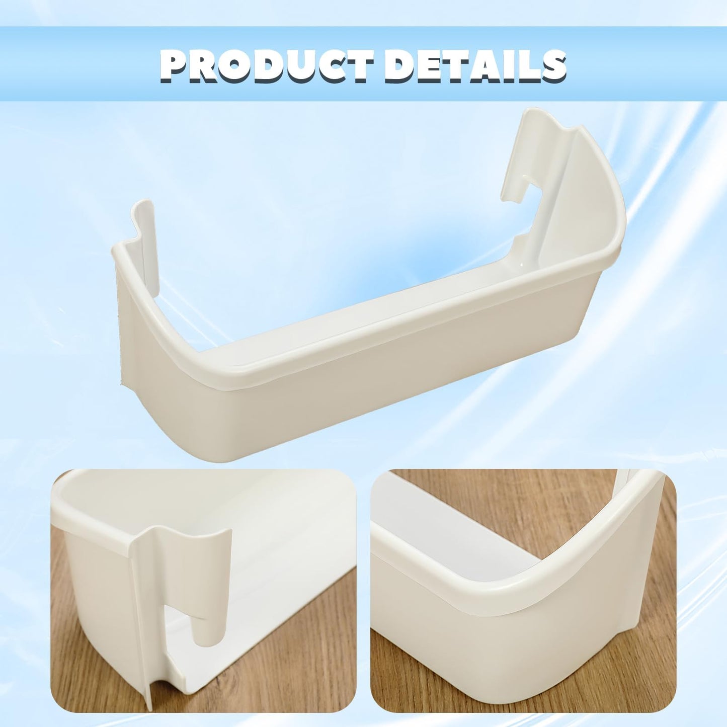 HECASA 240323001 Refrigerator Door Shelf Compatible with Frigidaire Kenmore Refrigerator Door Bin Replacement for 240323007, 890954, EA429724, PS429724 only 1PC - White