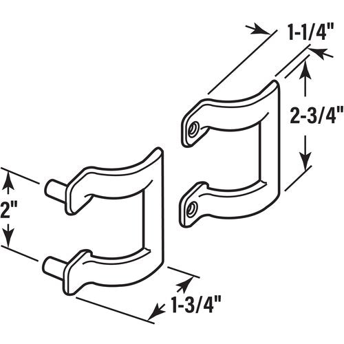 Prime-Line M 6158 Diecast Shower Door Handle Set for Shower Doors or Tub Enclosure, 2” Hole Center, Chrome (Single Pack)