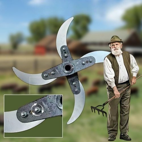 Cohbskj Household Farming Grass Shredder Knife Blades, 2025 Upgraded Vegetable Shredder Set, Adjustable Diameter With 12 Mounting Holes, Improved Chopping Efficiency For Grass And Vegetables (1Set)