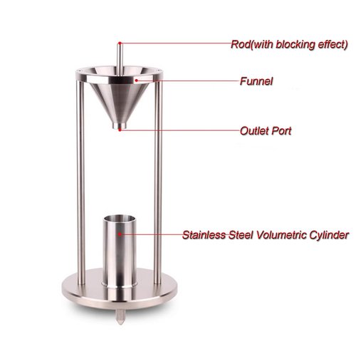 INTBUYING Bulk Density Tester with 100ml Measuring Cup Natural Accumulation Bulk Density Volumeter with Funnel Outlet Diameter 0.5In