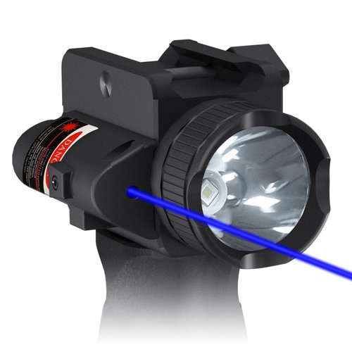 2000 Lumens Tactical Flashlight with Blue Laser Sight, Blue Laser Light Combo for Rifle, Laser Class IIIA, Less Than 5mW
