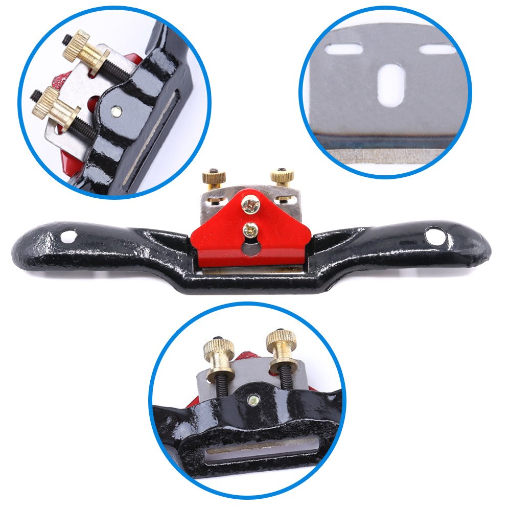 Swpeet 10'' Adjustable SpokeShave with Flat Base, Metal Blade Hand Tool Perfect for Wood Craft and Wood Working