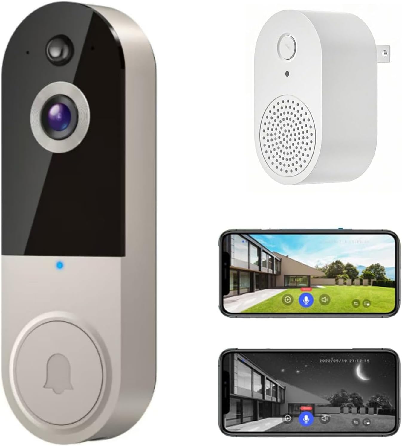 Safe Doorbell, Safe Doorbell Camera Wireless, Safedoorbell, Smarter Way to Protect Your Home, Wireless Wi-Fi Video Doorbell, 1080p SmartWireless Video Doorbell Camera Chime(M50 Black)