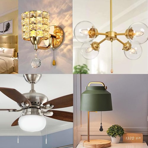 Bronze Ceiling Fan Pull Chain Accessory, 120" Extra Long Rust Proof 3MM Beaded Ball Light Pulls Extension Chains with 20 Connectors