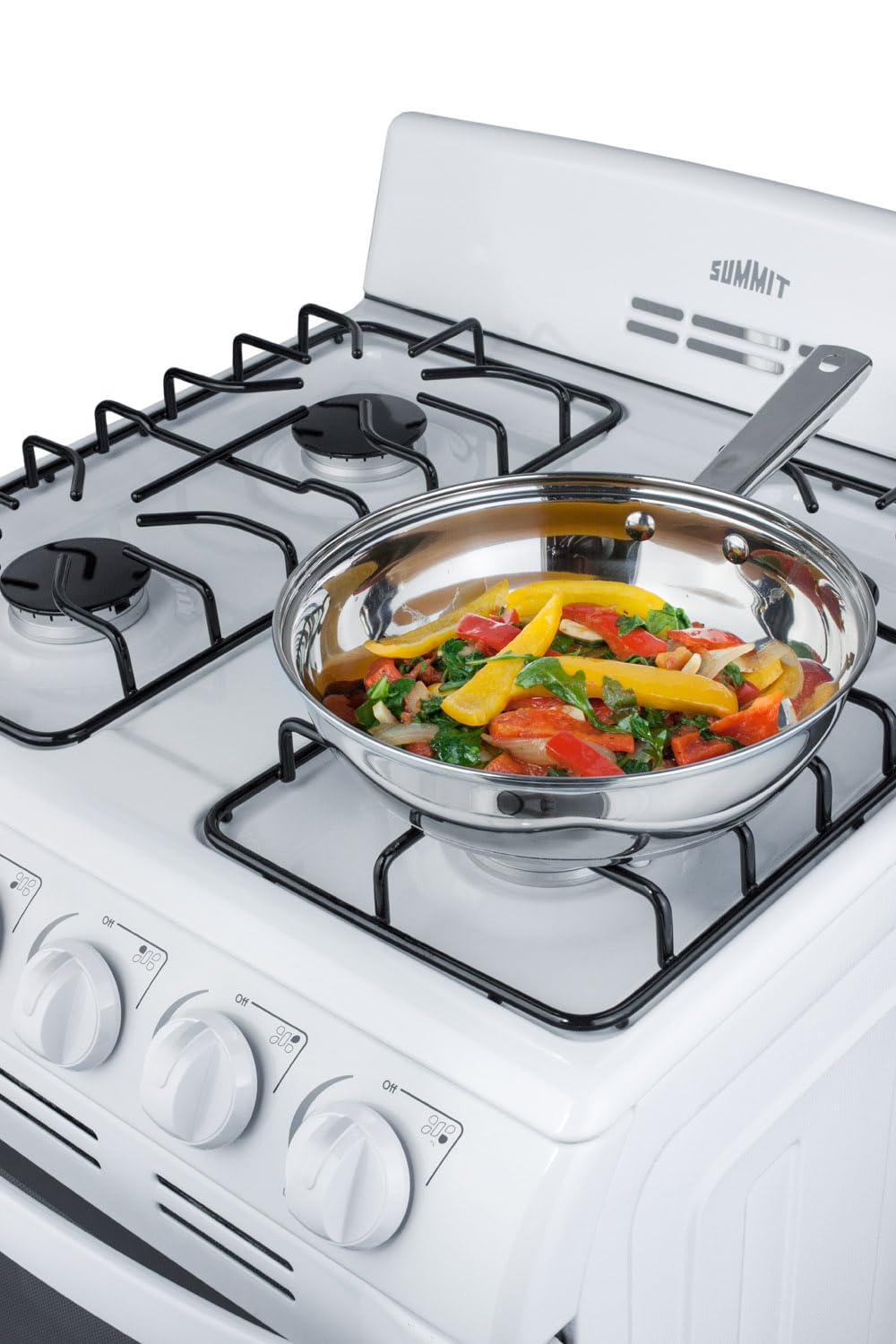 Summit 20” Gas Range, 4 Burners, Full 2.3 cu.ft Oven - (ADA Compliant) - RG200WS