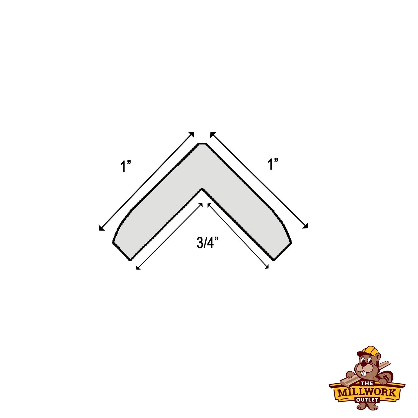 1x1 Outside Corner Trim Moulding, Real Hardwood, The Millwork Outlet (White Oak 72")