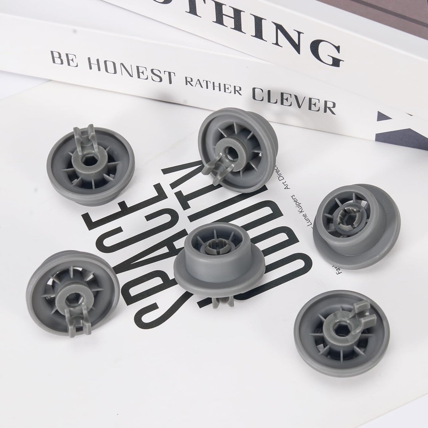 4 Pack 165314 Dishwasher Lower Rack Wheels Replacement for Bosch Kenmore Dishwashers, Replaces 420198 423232 AP2802428 PS3439123 PS8697067, Bottom Dishrack Roller