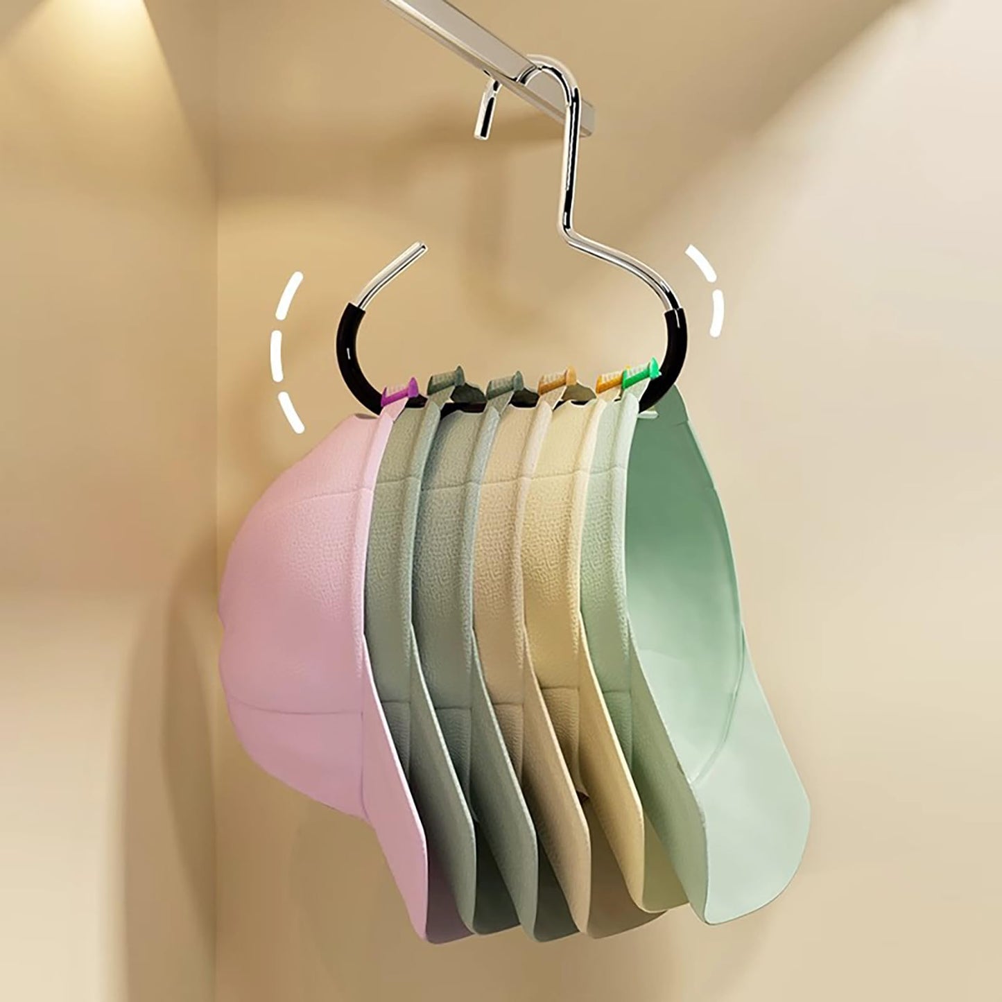 2 Pack Hat Organizer for Baseball Caps, Hat Rack for Caps Scar Handbag Stainless Steel Hat Hangers for Closet