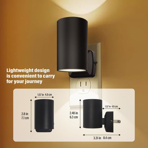 NOVELUX ETL Certified 2700K Night Lights, Modern Night Lights Plug into Wall, Dusk to Dawn Light Sensor Nightlights, Warm White, Adjustable Brightness, Night Light for Kids,Hallway,Stairway, 2 Pack