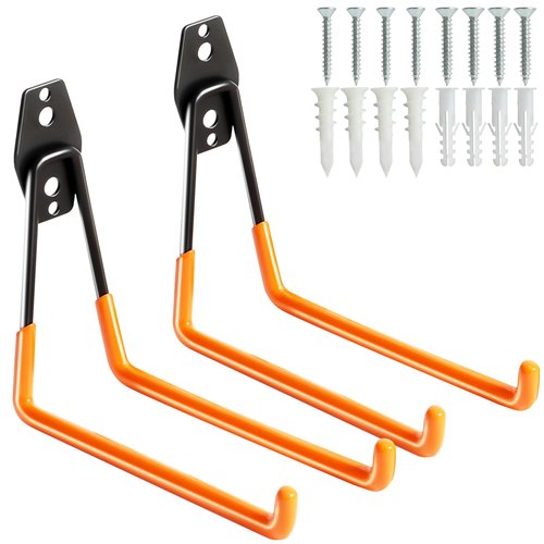 2 Pack Garage Storage Hook for Hanging,Large Garage Storage Hooks for Extension Cord Tool Cable with Wall Anchors and Screws