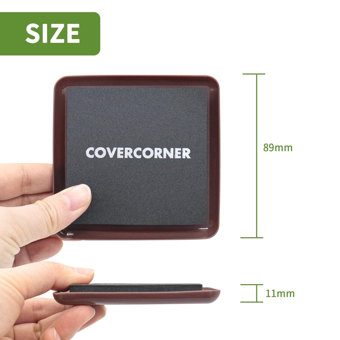 COVERCORNER Furniture Sliders for Carpet 8 PCS - 3 1/2 inch Furniture Moving Slider Chair Legs Floors Protectors Square Furniture Movers Sliders – Move Your Furniture Easy & Safely(for Carpet)-Brown