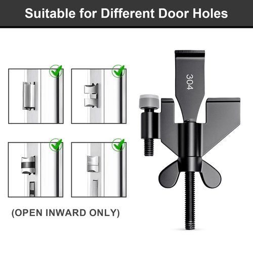 AceMining Upgraded Portable Door Lock Home Security Door Locker Privacy Perfect for Traveling Hotel Home Apartment College and Travel Lockdown Locks for Additional Safety, Black
