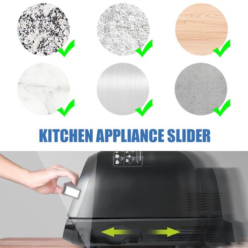 Small Appliance Slider Self Adhesive Appliance Sliders for Kitchen Appliances 12 Pcs for Countertop Coffee Makers, Air Fryers, Pressure Cookers, Stand Mixer