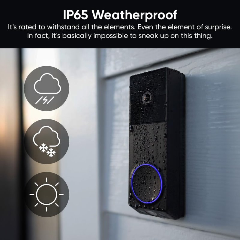 WYZE Wireless Duo Cam Video Doorbell (Chime Included), Battery Powered, 2K Full HD Video, 2 Cameras (People and Package), 2-Way Audio, Color Night Vision, Silver