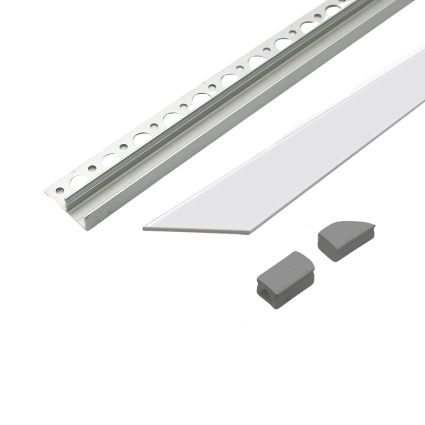 Wired4Signs USA UniTile12 Tile Edge LED Strip Light Channel 180 Degree Aluminum Profile for Recessed Accent Lighting Heat Sink Design for Flat Tiled Surfaces Showers Kitchens Bathrooms (1828mm (72"))