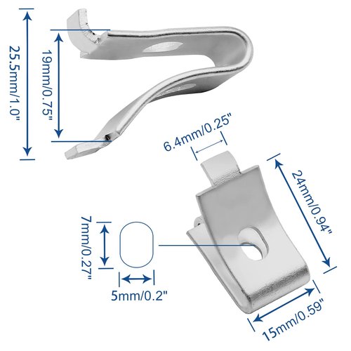 Kyuionty 24 Pack Pilaster Shelf Support Clip, Adjustable Stainless Steel Shelving Brackets Clips for Kitchen Cabinet Bookcase