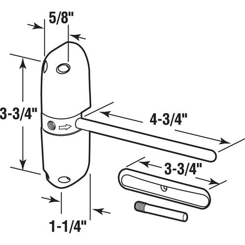 Prime-Line KC10HD Safety Spring Door Closer – Easy to Install to Convert Hinged Doors to Self-Closing – Diecast Construction, 4-1/4 In. White, Non-Handed (Single Pack)