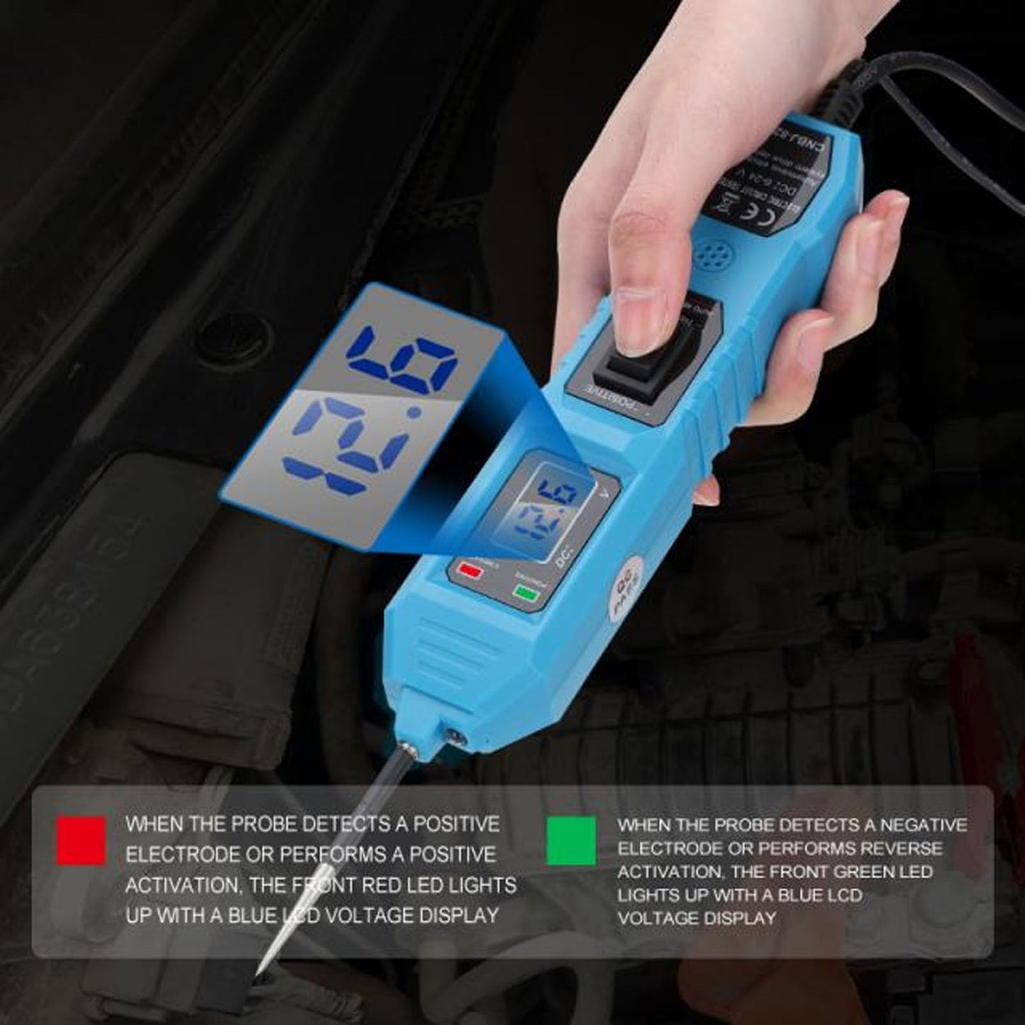 Chazcool 6-24V DC Circuit Tester Automotive, Power Circuit Probe Tester, Test Light, Voltage Tester, Automotive Short Circuit Breaker Finder Electrical Tools