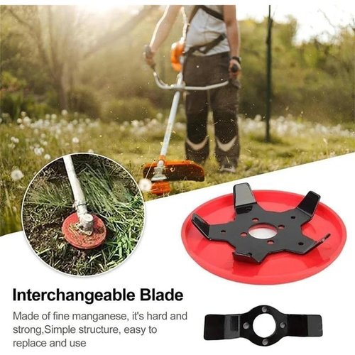 2025 New Weeding Plate, 6”Weeding Disc, Universal Star Blade Cutter Head for Trimmer, Heavy-Duty Manganese Steel Weeder Plate, with One Blade Replacement Heads (6 in, 1, Replacement Heads*1)