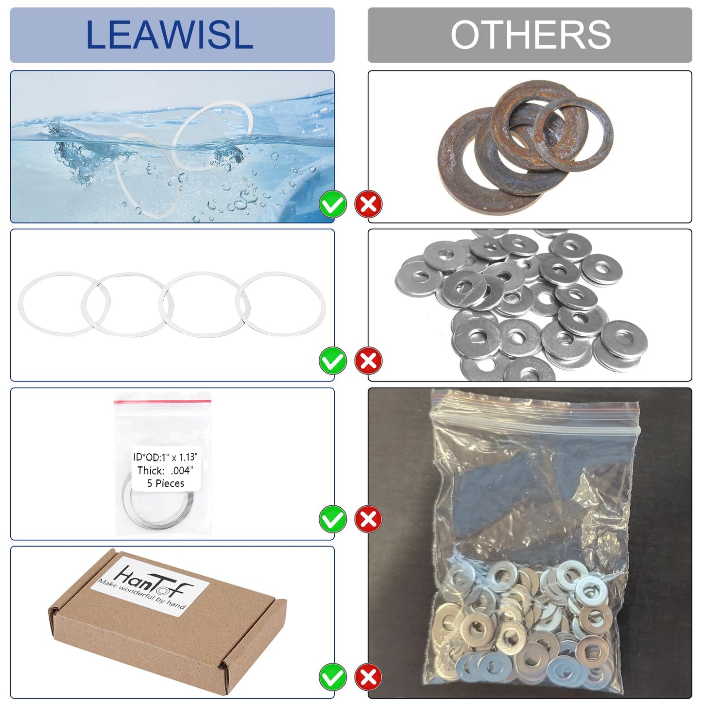 Barrel Nut Shim Kit, Barrel Shim Nuts Free Float Spacers Adjustment .001” .002” .003” .004” Thickness (20 Pack)