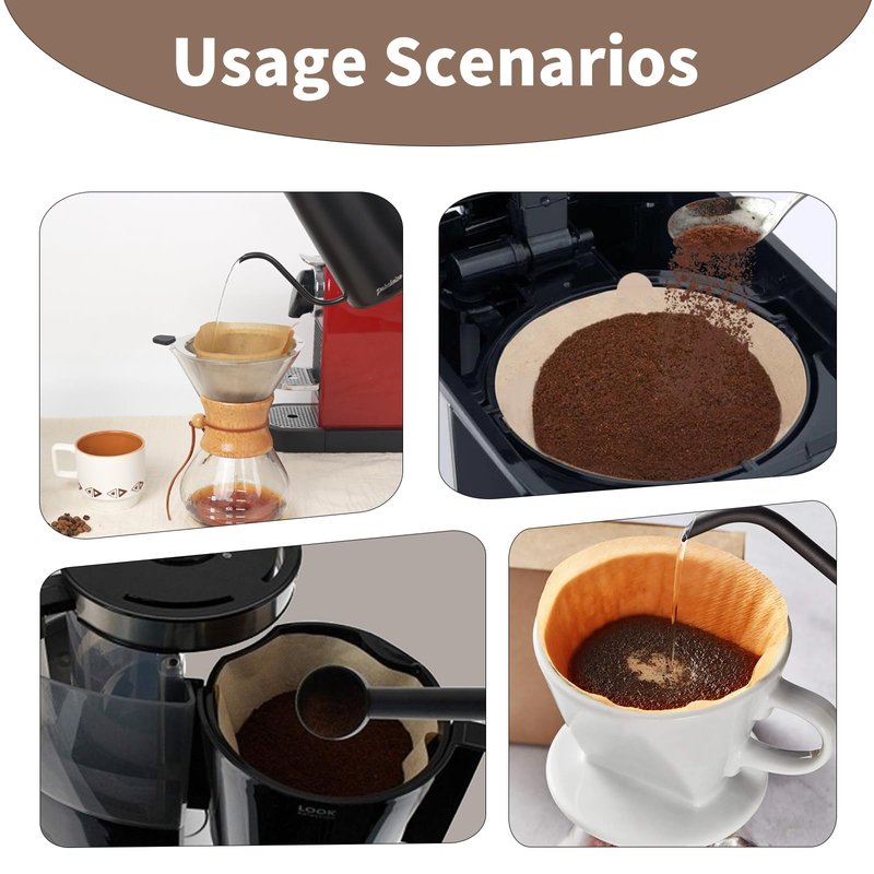 Frociviny Disposable #4 Cone Coffee Filters, 100pcs Unbleached Wood Pulp Paper, Compatible with Ninja Coffee Maker, 8-12 Cup Capacity